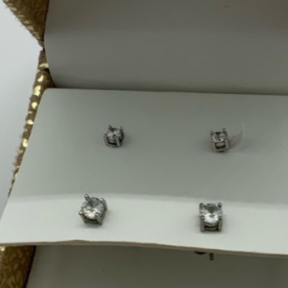 (2) Nanette Lepore Cubic Zirconia Sterling Silver Earrings